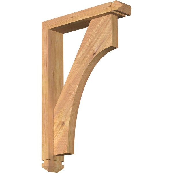 Ekena Millwork Westlake Arts and Crafts Smooth Bracket w/ Offset Brace, Western Red Cedar, 3 1/2"W x 16"D x 24"H BKT0402X16X24WTL03SWR - main